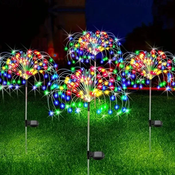 Solar Firework Light, IP65 Waterproof Christmas Garden Flower Lights with 8 Modes, Outdoor Fairy Stake Lights for Yard, Patio & Christmas Decorations