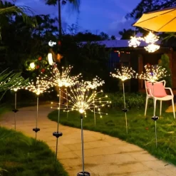 Solar Firework Light, IP65 Waterproof Christmas Garden Flower Lights with 8 Modes, Outdoor Fairy Stake Lights for Yard, Patio & Christmas Decorations