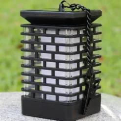 Solar Flame Lantern - Outdoor Waterproof LED Pathway Garden Light, 99 LEDs Dancing Flickering Flame, USB Charging for Courtyard, Balcony and Landscape Decoration for Halloween