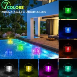 Solar Floating Pool Lights Waterproof LED Ball Lights RGB Color Changing Pool Pond Fountain Garden Party Bathtub Decoration