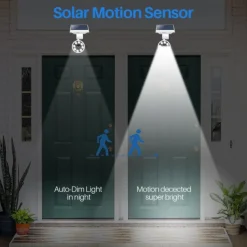 Solar Flood Lights Outdoor Motion Sensor 1400lm LED Spotlight 9W(130W Equiv.) Solar Flood Security Lights for Garden Driveway Patio Yard Path Porch Deck