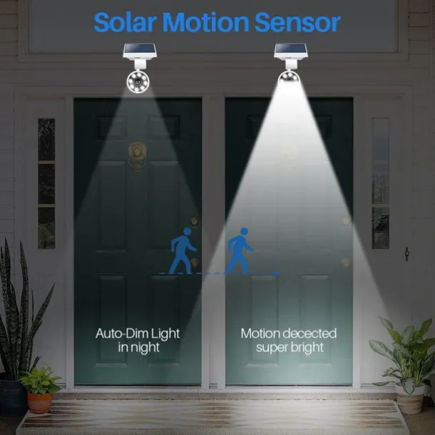 Solar Flood Lights Outdoor Motion Sensor 1400lm LED Spotlight 9W(130W Equiv.) Solar Flood Security Lights for Garden Driveway Patio Yard Path Porch Deck
