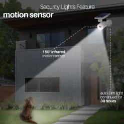 Solar Flood Lights Outdoor Motion Sensor 1400lm LED Spotlight 9W(130W Equiv.) Solar Flood Security Lights for Garden Driveway Patio Yard Path Porch Deck