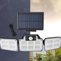 Solar Flood Lights Security LED Outdoor Lights 120/168/228 LED Bead Outdoor Solar Remote Control Wall Lamp LED Body Sensing Garden Lamp Home Garage Lamp Road Lighting Solar Lamp