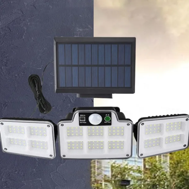 Solar Flood Lights Security LED Outdoor Lights 120/168/228 LED Bead Outdoor Solar Remote Control Wall Lamp LED Body Sensing Garden Lamp Home Garage Lamp Road Lighting Solar Lamp