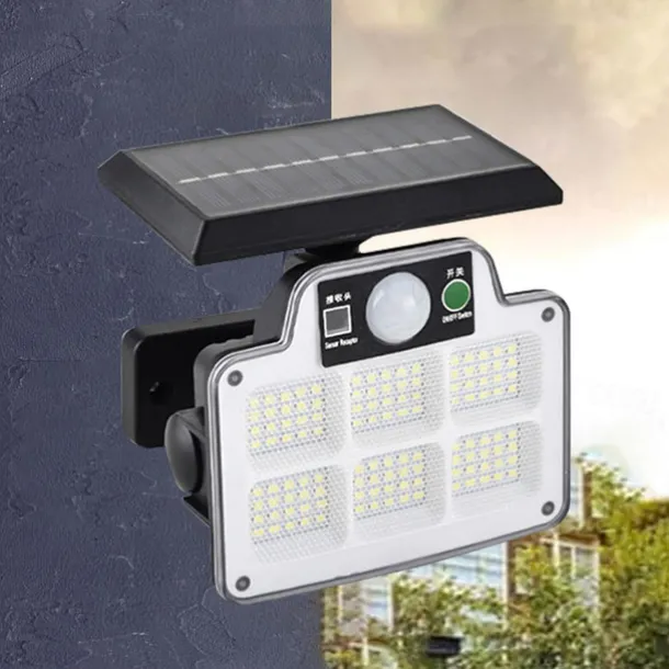 Solar Flood Lights Security LED Outdoor Lights 120/168/228 LED Bead Outdoor Solar Remote Control Wall Lamp LED Body Sensing Garden Lamp Home Garage Lamp Road Lighting Solar Lamp