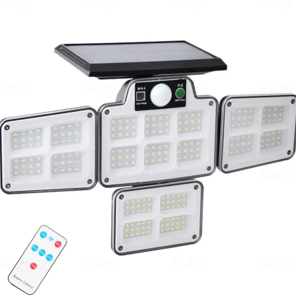 Solar Flood Lights Security LED Outdoor Lights 120/168/228 LED Bead Outdoor Solar Remote Control Wall Lamp LED Body Sensing Garden Lamp Home Garage Lamp Road Lighting Solar Lamp