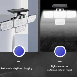 Solar Flood Lights Security LED Outdoor Lights 120/168/228 LED Bead Outdoor Solar Remote Control Wall Lamp LED Body Sensing Garden Lamp Home Garage Lamp Road Lighting Solar Lamp