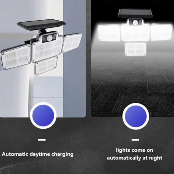 Solar Flood Lights Security LED Outdoor Lights 120/168/228 LED Bead Outdoor Solar Remote Control Wall Lamp LED Body Sensing Garden Lamp Home Garage Lamp Road Lighting Solar Lamp