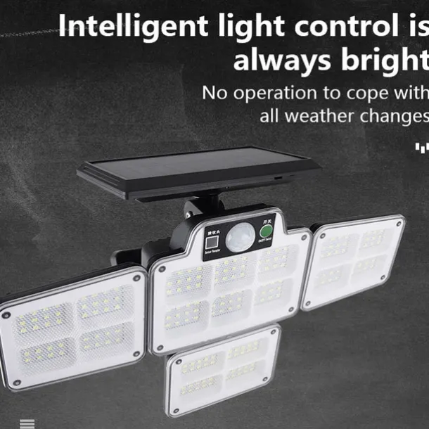 Solar Flood Lights Security LED Outdoor Lights 120/168/228 LED Bead Outdoor Solar Remote Control Wall Lamp LED Body Sensing Garden Lamp Home Garage Lamp Road Lighting Solar Lamp