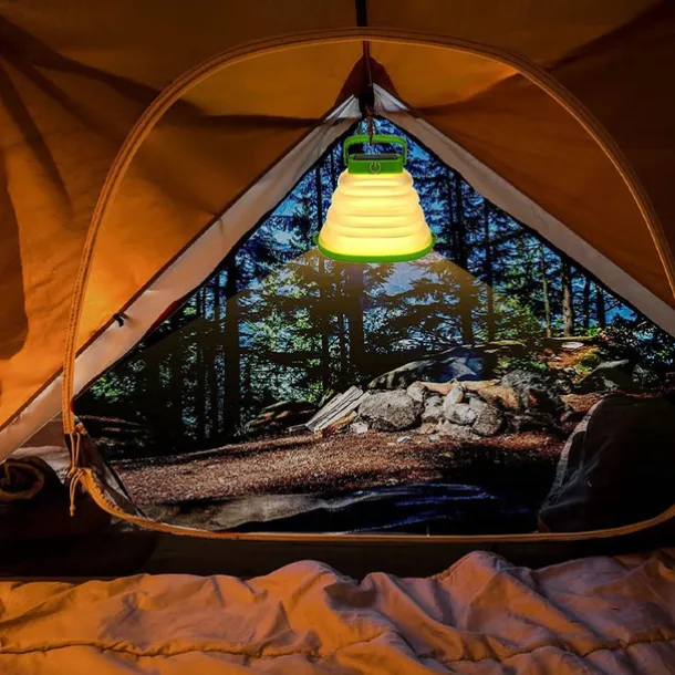 Solar Folding LED Light Portable Camping Light Soft Rubber Telescopic Lamp 3 Modes Waterproof Rechargeable Camping Tent Lantern