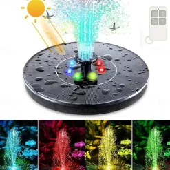 Solar Fountain Lights Water Pump Pool Pond Light Remote Control Garden Decoration Bird Bath Solar Powered Fountain Floating Water