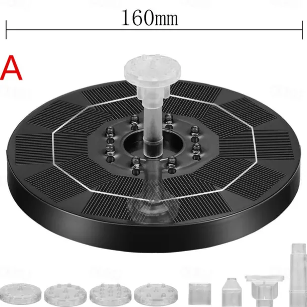 Solar Fountain Water Pump with color LED Lights for Bird Bath Floating Garden Pond Tank Solar Pump for Halloween
