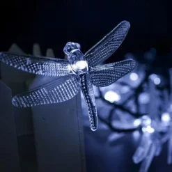 Solar Garden Decoration Fairy String Lights - 5M 20LEDs Dragonfly & Butterfly, Waterproof Wreath Lights for Pahway Lawn, Wedding & Party Holiday Decoration