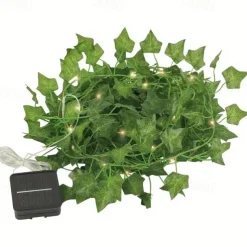 Solar Garden Light Creeper Vine String Lights 2m 20LED 4m 40LED 8 Modes for Christmas Mother's Day Wedding Birthday Party Garden Balcony Outdoor Indoor Waterproof Decoration