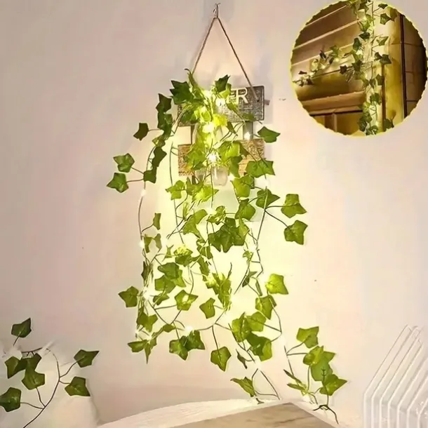 Solar Garden Light Creeper Vine String Lights 2m 20LED 4m 40LED 8 Modes for Christmas Mother's Day Wedding Birthday Party Garden Balcony Outdoor Indoor Waterproof Decoration