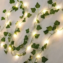 Solar Garden Light Creeper Vine String Lights 2m 20LED 4m 40LED 8 Modes for Christmas Mother's Day Wedding Birthday Party Garden Balcony Outdoor Indoor Waterproof Decoration