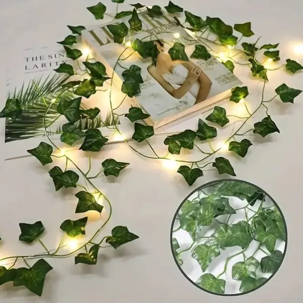 Solar Garden Light Creeper Vine String Lights 2m 20LED 4m 40LED 8 Modes for Christmas Mother's Day Wedding Birthday Party Garden Balcony Outdoor Indoor Waterproof Decoration