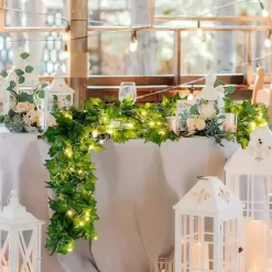 Solar Garden Light Creeper Vine String Lights 2m 20LED 4m 40LED 8 Modes for Christmas Mother's Day Wedding Birthday Party Garden Balcony Outdoor Indoor Waterproof Decoration