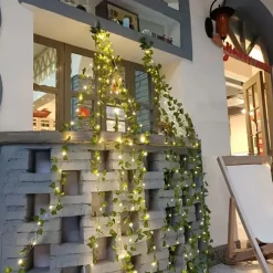 Solar Garden Light Creeper Vine String Lights 2m 20LED 4m 40LED 8 Modes for Christmas Mother's Day Wedding Birthday Party Garden Balcony Outdoor Indoor Waterproof Decoration