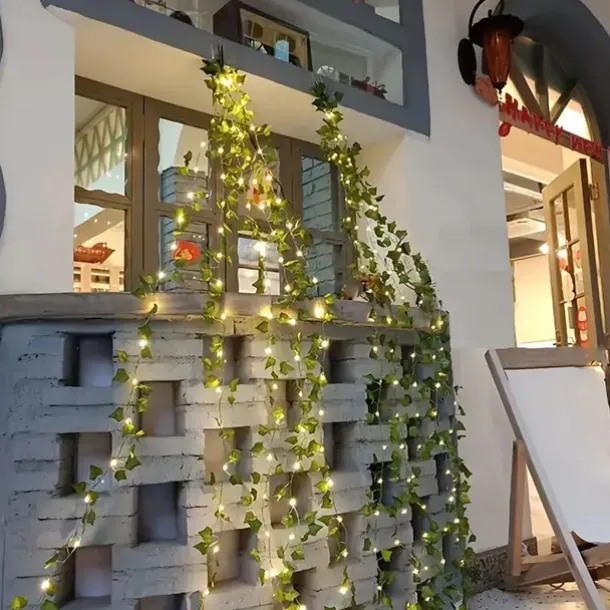 Solar Garden Light Creeper Vine String Lights 2m 20LED 4m 40LED 8 Modes for Christmas Mother's Day Wedding Birthday Party Garden Balcony Outdoor Indoor Waterproof Decoration