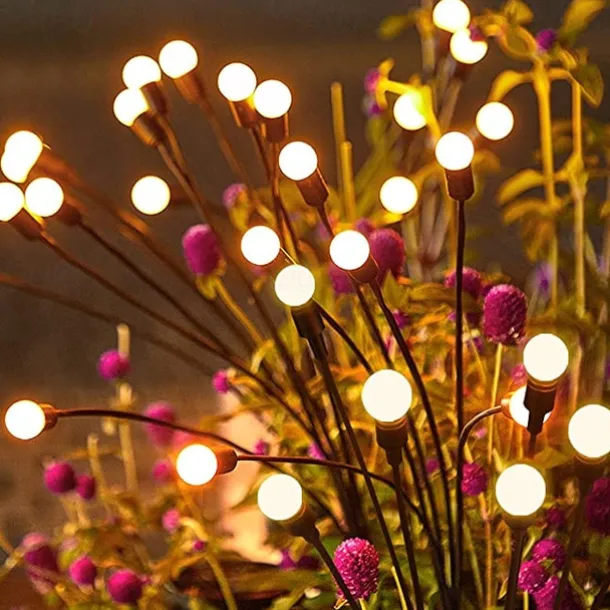 Solar Garden Light Waterproof Firefly Lights Outdoor Starburst Swaying Lights 2 Modes 6/8/10 Heads for Yard Patio Pathway Decoration