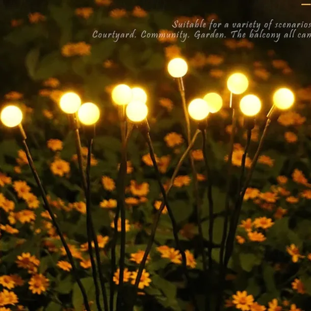 Solar Garden Light Waterproof Firefly Lights Outdoor Starburst Swaying Lights 2 Modes 6/8/10 Heads for Yard Patio Pathway Decoration