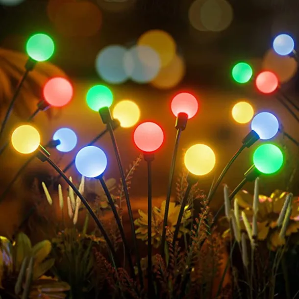 Solar Garden Light Waterproof Firefly Lights Outdoor Starburst Swaying Lights 2 Modes 6/8/10 Heads for Yard Patio Pathway Decoration