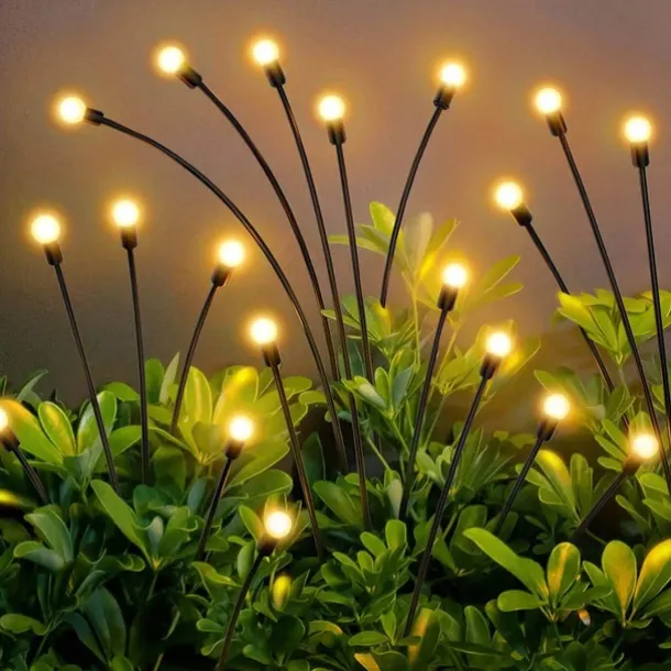 Solar Garden Light Waterproof Firefly Lights Outdoor Starburst Swaying Lights 2 Modes 6/8/10 Heads for Yard Patio Pathway Decoration