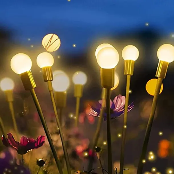 Solar Garden Light Waterproof Firefly Lights Outdoor Starburst Swaying Lights 2 Modes 6/8/10 Heads for Yard Patio Pathway Decoration