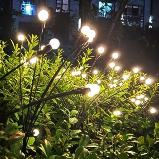 Solar Garden Light Waterproof Firefly Lights Outdoor Starburst Swaying Lights 2 Modes 6/8/10 Heads for Yard Patio Pathway Decoration