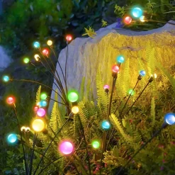 Solar Garden Light Waterproof Firefly Lights Outdoor Starburst Swaying Lights 2 Modes 6/8/10 Heads for Yard Patio Pathway Decoration