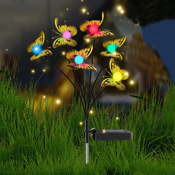 Solar Garden Lights Butterfly Garden Decor Landscape Solar Butterflies Swaying Lights Dance in Wind Stakes Yard Patio Lawn