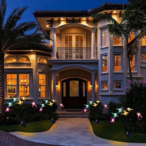 Solar Garden Lights Butterfly Garden Decor Landscape Solar Butterflies Swaying Lights Dance in Wind Stakes Yard Patio Lawn