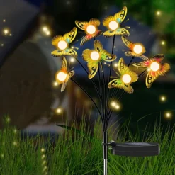 Solar Garden Lights Butterfly Garden Decor Landscape Solar Butterflies Swaying Lights Dance in Wind Stakes Yard Patio Lawn