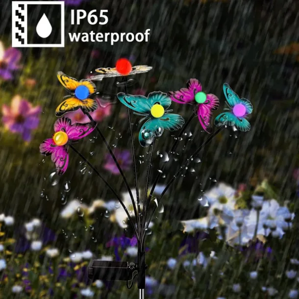 Solar Garden Lights Butterfly Garden Decor Landscape Solar Butterflies Swaying Lights Dance in Wind Stakes Yard Patio Lawn