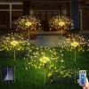 Solar Garden Lights Outdoor Firework Lights 5 Pack 120 LED Solar Lights Decorative Stake with Remote 8 Modes DIY Landscape Light Waterproof Lamps for Walkway Pathway Backyard Lawn