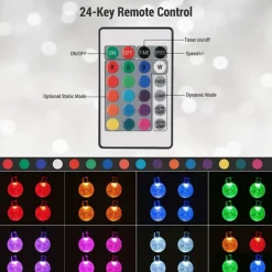 Solar Globe String Lights Outdoor 6M 30 LED Color Changing Solar String Lights with Remote Waterproof Crystal Ball Christmas Solar Patio Lights for Garden Gazebo Porch Yard Bistro