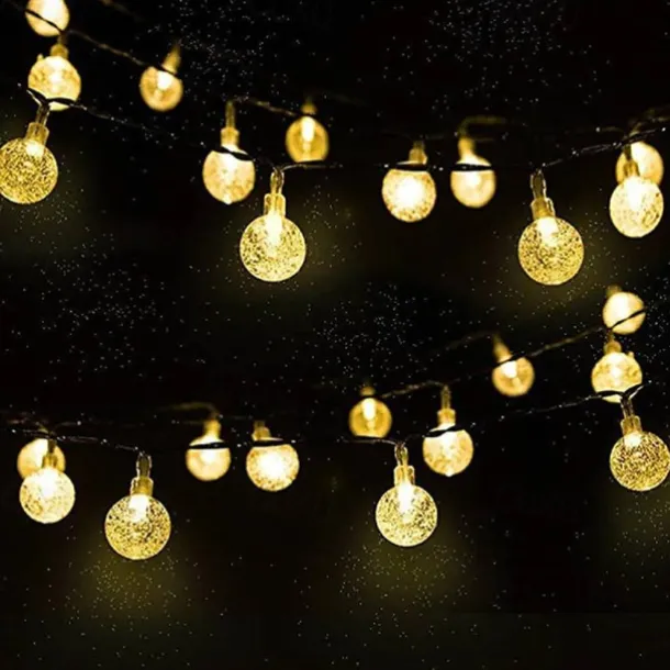 Solar Globe String Lights Outdoor 10M 50LEDs Crystal Ball Wedding Patio Lights, 8 Modes Waterproof for Garden, Lawn, Party, Wedding and Courtyard Decorations