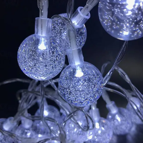 Solar Globe String Lights Outdoor 10M 50LEDs Crystal Ball Wedding Patio Lights, 8 Modes Waterproof for Garden, Lawn, Party, Wedding and Courtyard Decorations