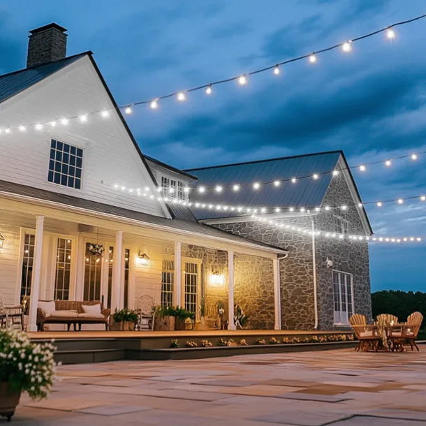 Solar Globe String Lights Outdoor 10M 50LEDs Crystal Ball Wedding Patio Lights, 8 Modes Waterproof for Garden, Lawn, Party, Wedding and Courtyard Decorations