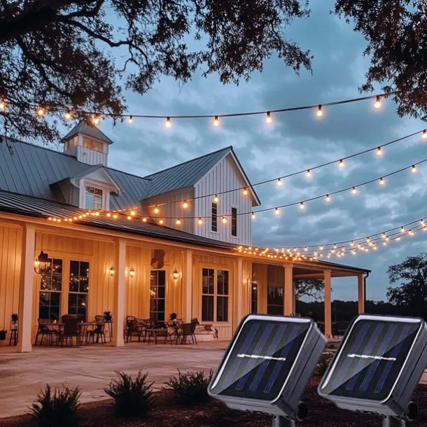 Solar Globe String Lights Outdoor 10M 50LEDs Crystal Ball Wedding Patio Lights, 8 Modes Waterproof for Garden, Lawn, Party, Wedding and Courtyard Decorations