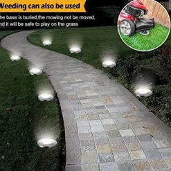Solar Ground Lights 8LEDs Garden Lights Patio Disk Lights In-Ground Outdoor Landscape Lighting for Lawn Patio Pathway Yard Deck Walkway