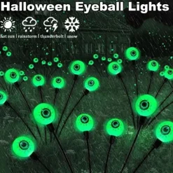 Solar Halloween Firefly Lights Eyeball Swing Lights Halloween Ghost Eyes Lawn Lamp Outdoor Patio Holiday Party Halloween Decoration 1pc