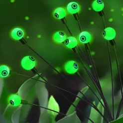 Solar Halloween Firefly Lights Eyeball Swing Lights Halloween Ghost Eyes Lawn Lamp Outdoor Patio Holiday Party Halloween Decoration 1pc