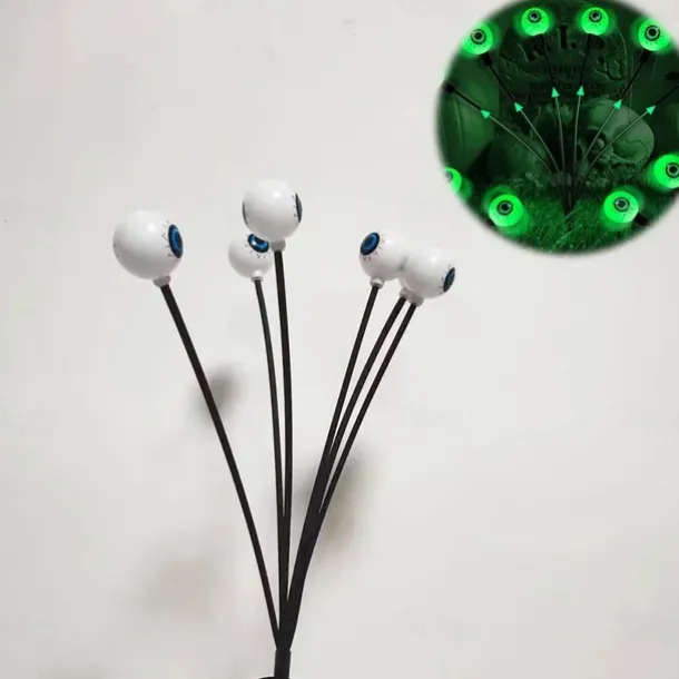 Solar Halloween Firefly Lights Eyeball Swing Lights Halloween Ghost Eyes Lawn Lamp Outdoor Patio Holiday Party Halloween Decoration 1pc