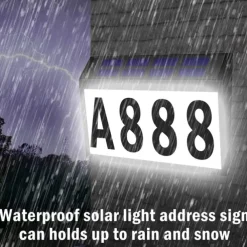 Solar House Numbers Light Lighted House Numbers Sign Plaque Address Numbers for Houses Waterproof LED Solar Powered Address Sign for Houses Mailbox Street Yard