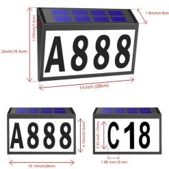 Solar House Numbers Light Lighted House Numbers Sign Plaque Address Numbers for Houses Waterproof LED Solar Powered Address Sign for Houses Mailbox Street Yard