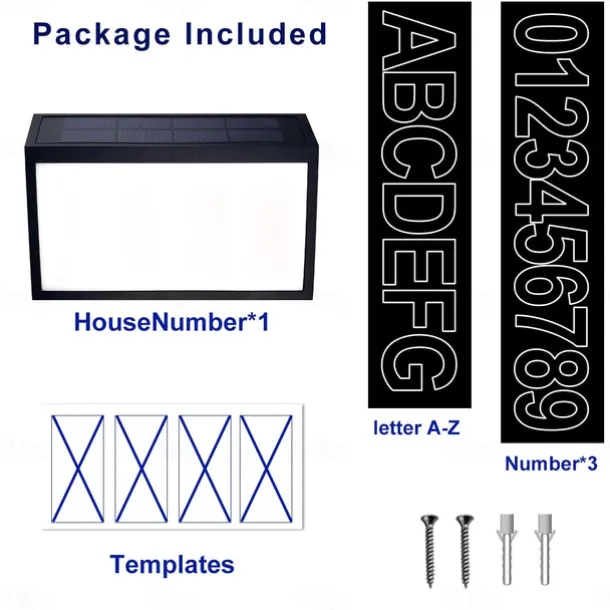 Solar House Numbers Light Lighted House Numbers Sign Plaque Address Numbers for Houses Waterproof LED Solar Powered Address Sign for Houses Mailbox Street Yard