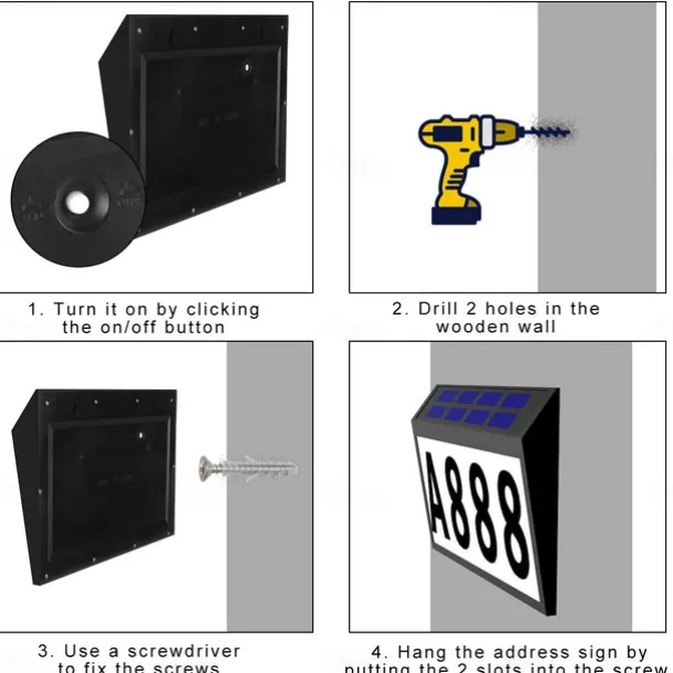 Solar House Numbers Light Lighted House Numbers Sign Plaque Address Numbers for Houses Waterproof LED Solar Powered Address Sign for Houses Mailbox Street Yard